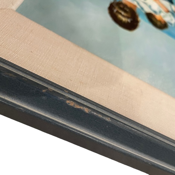 Painting Mother & Child Next to the Ocean, Signed Art By L. Espi, Circa 1987 - Picture 8 of 10